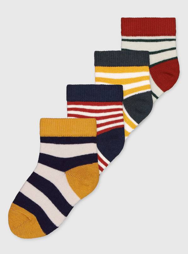 Stripe Ankle Socks 4 Pack - 1-6 months